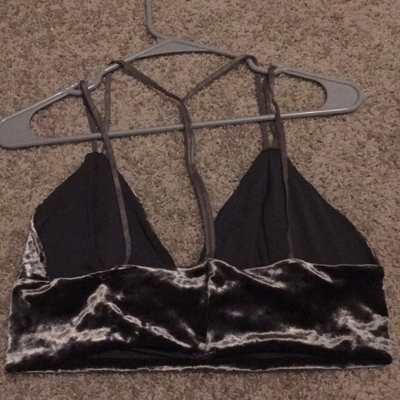 Grey Velvet Strappy Crop Top New Without Tag - Picture 2 of 3
